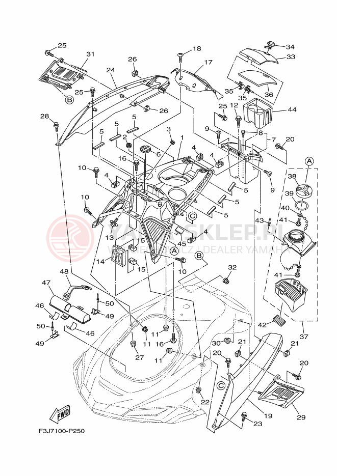 Schemat "ENGINE HATCH" do Yamaha FX CRUISER SVHO