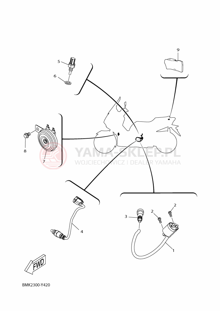 Schemat "układ elektryczny" do Yamaha XMAX 300 TECH MAX