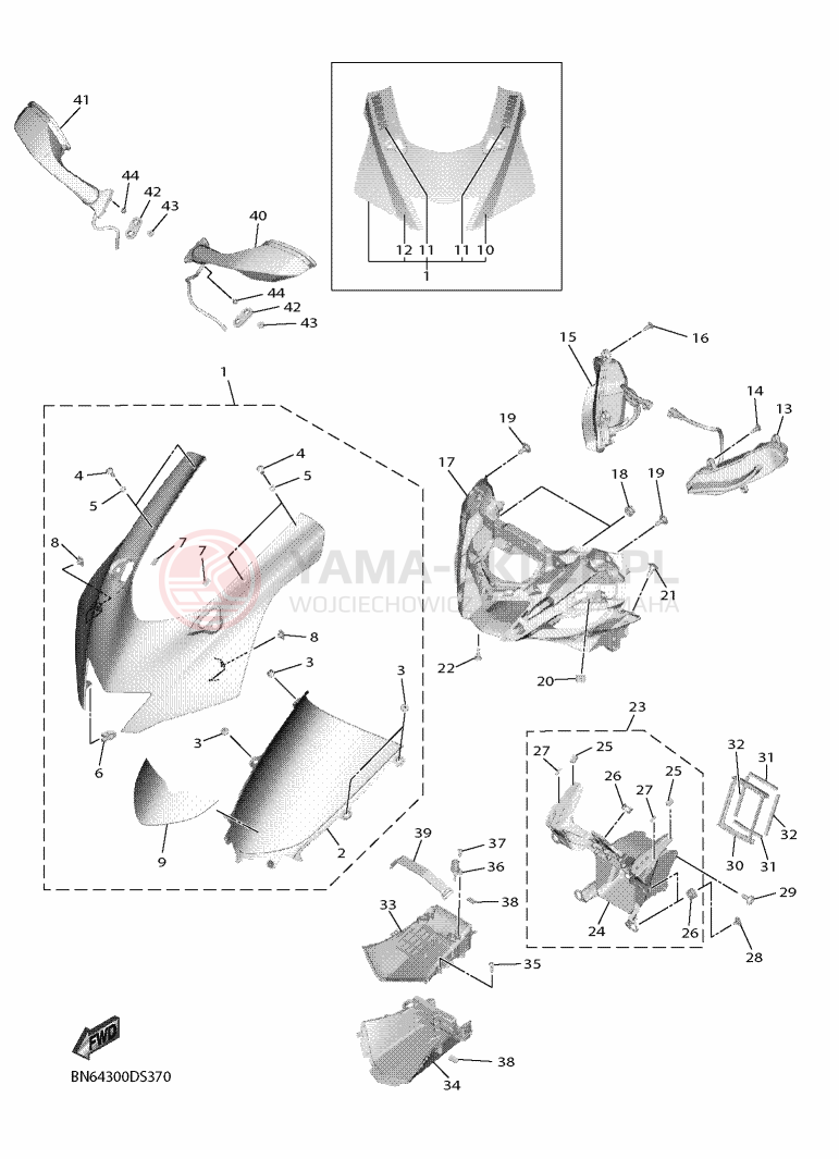 Schemat "elementy nadwozia" do Yamaha YZF-R6