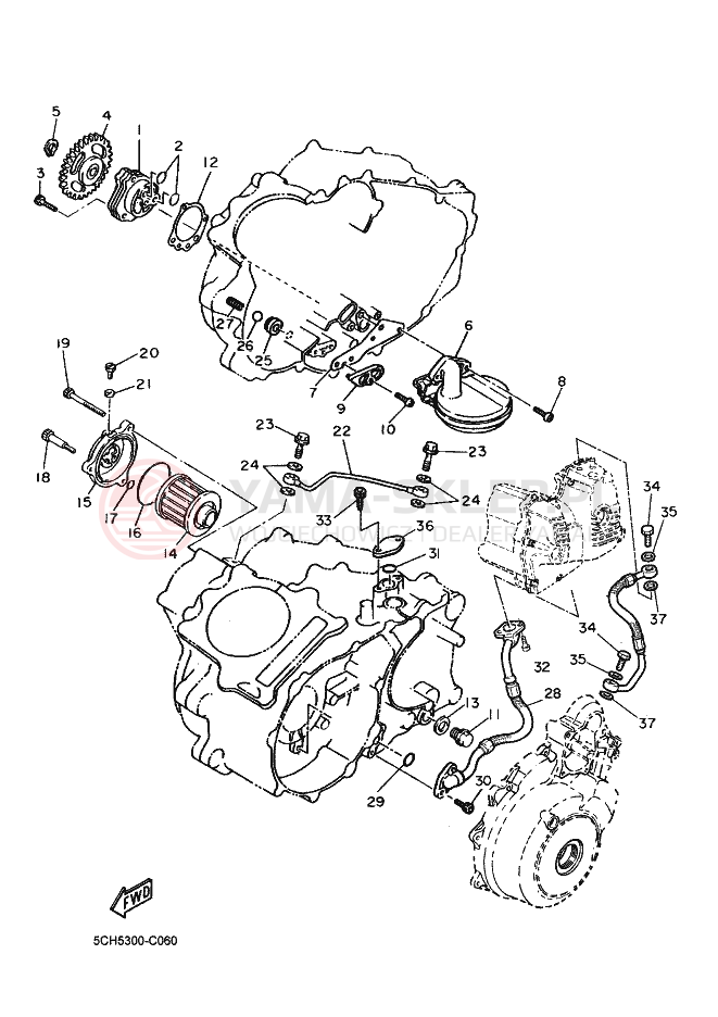 Schemat "Pompa olejowa" do Yamaha TT600RE