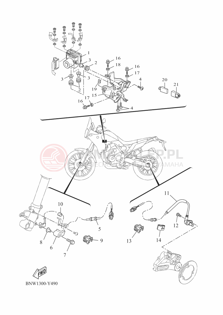 Schemat "układ elektryczny" do Yamaha TENERE 700 EXTREME