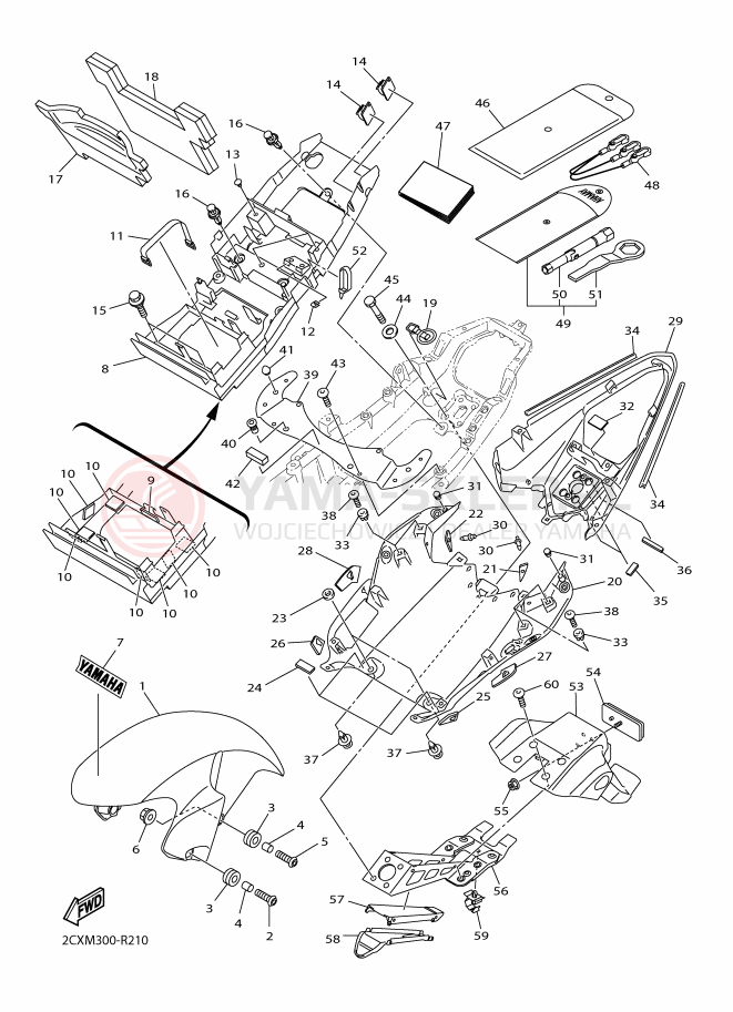 Schemat "błotnik" do Yamaha YZF-R6