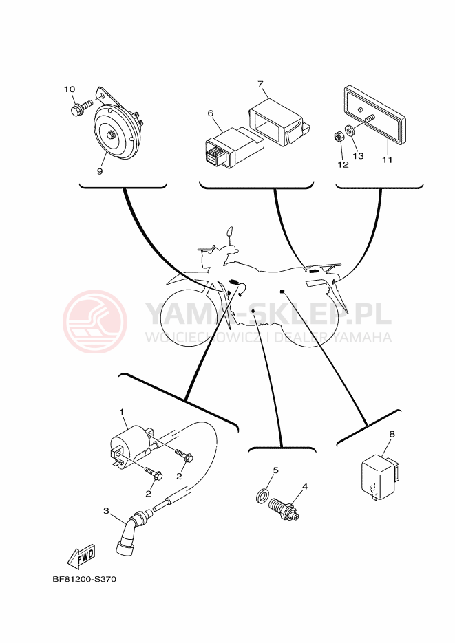 Schemat "układ elektryczny" do Yamaha AG125