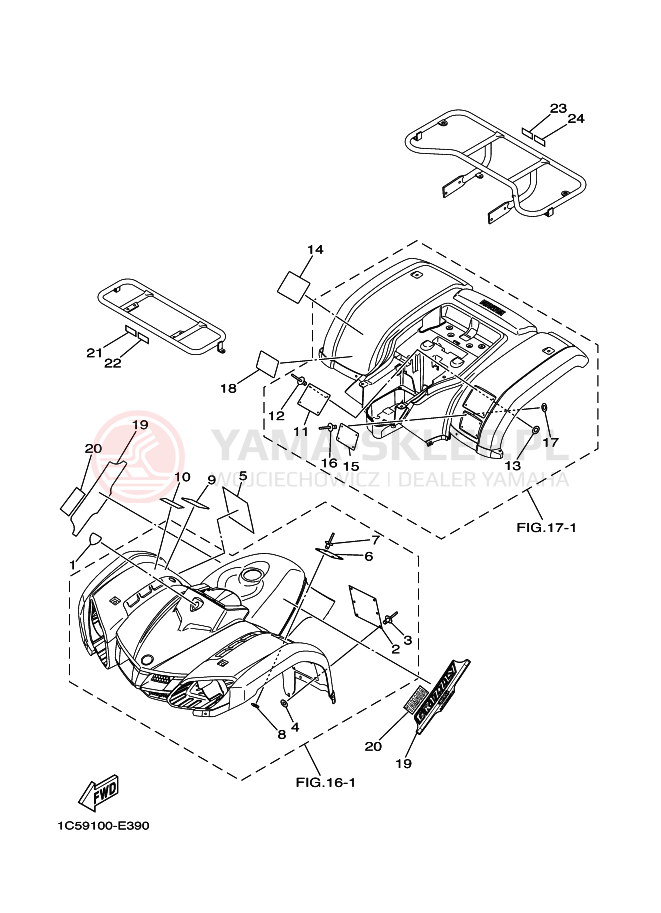 Schemat "naklejki" do Yamaha GRIZZLY