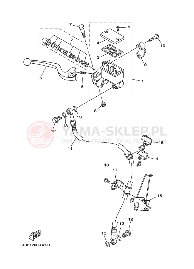 Schemat "Pompa hamulcowa przednia" do Yamaha YBR125EGS