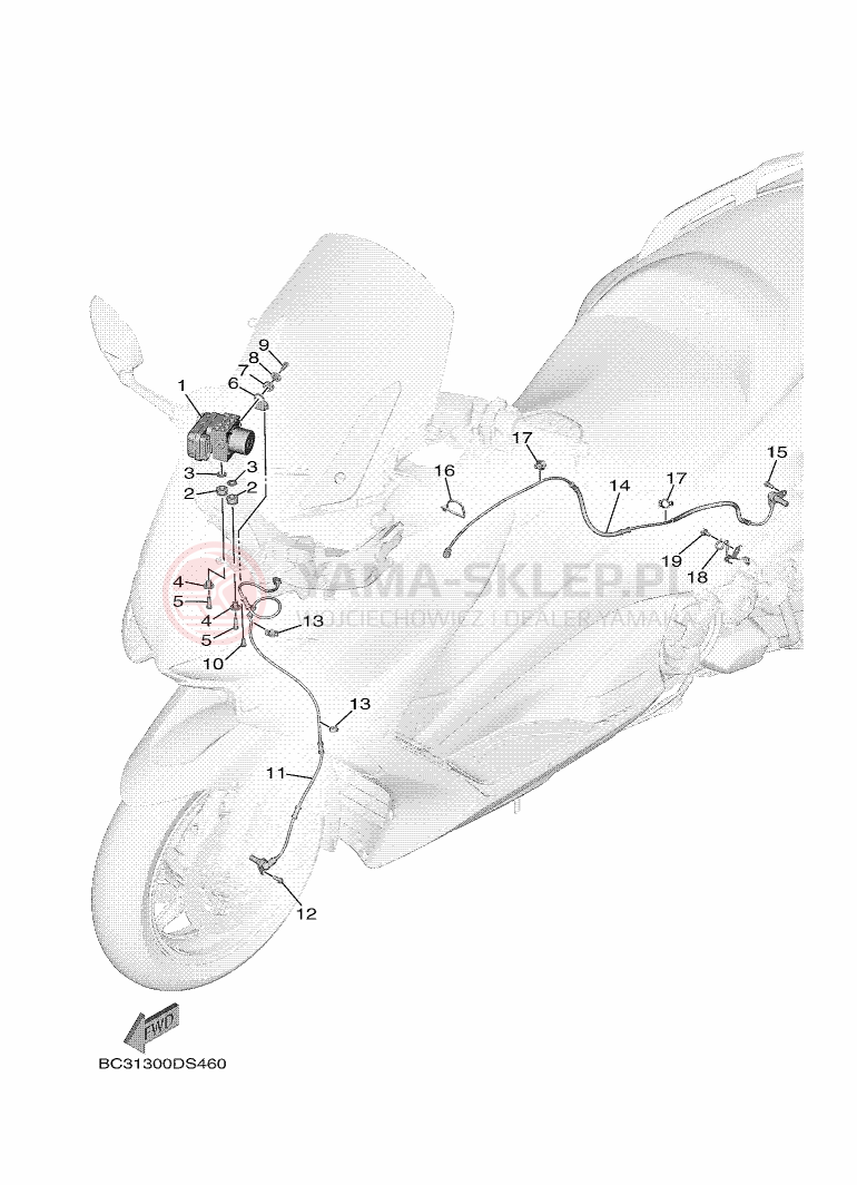 Schemat "układ elektryczny" do Yamaha TMAX SX ABS