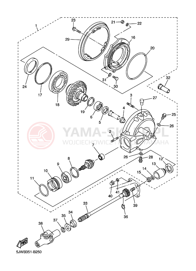Schemat "Wał napędowy" do Yamaha FJR1300