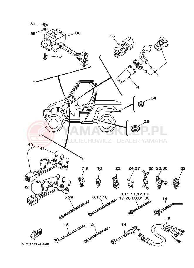 Schemat "układ elektryczny" do Yamaha RHINO 450