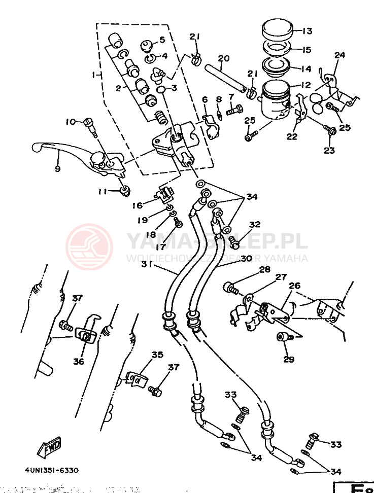 Schemat "CYLINDER MASTER" do Yamaha TRX850