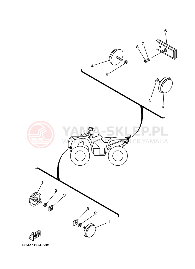 Schemat "układ elektryczny" do Yamaha GRIZZLY 700 FI