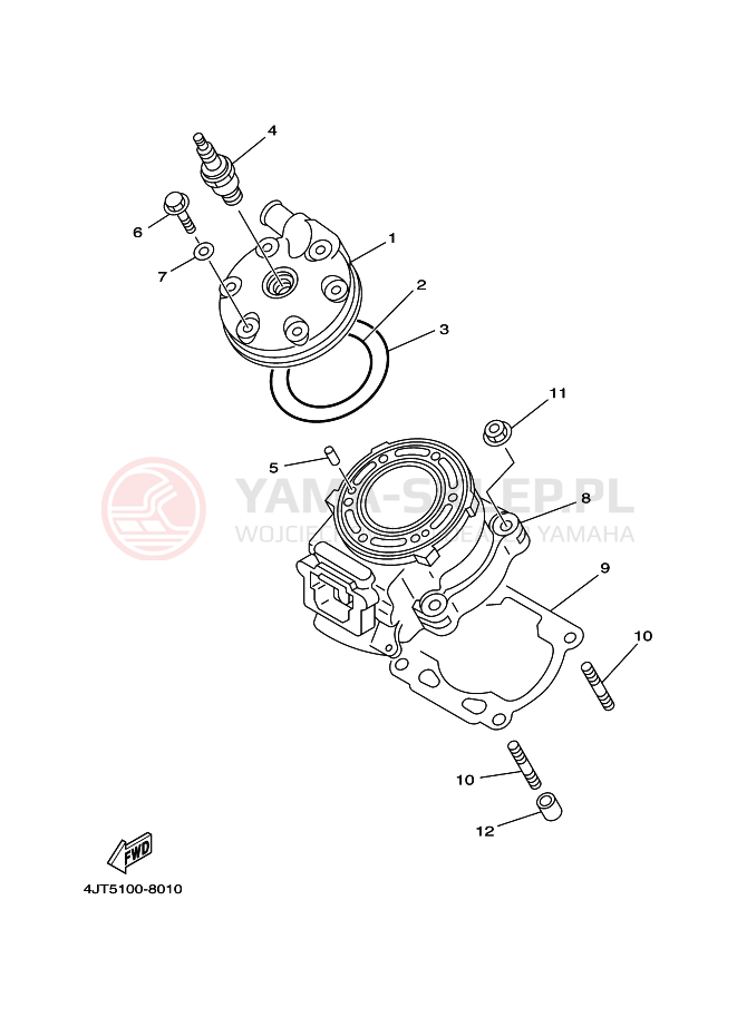 Schemat "głowica" do Yamaha TZ125