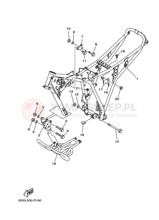 Schemat "rama" do Yamaha AG200F