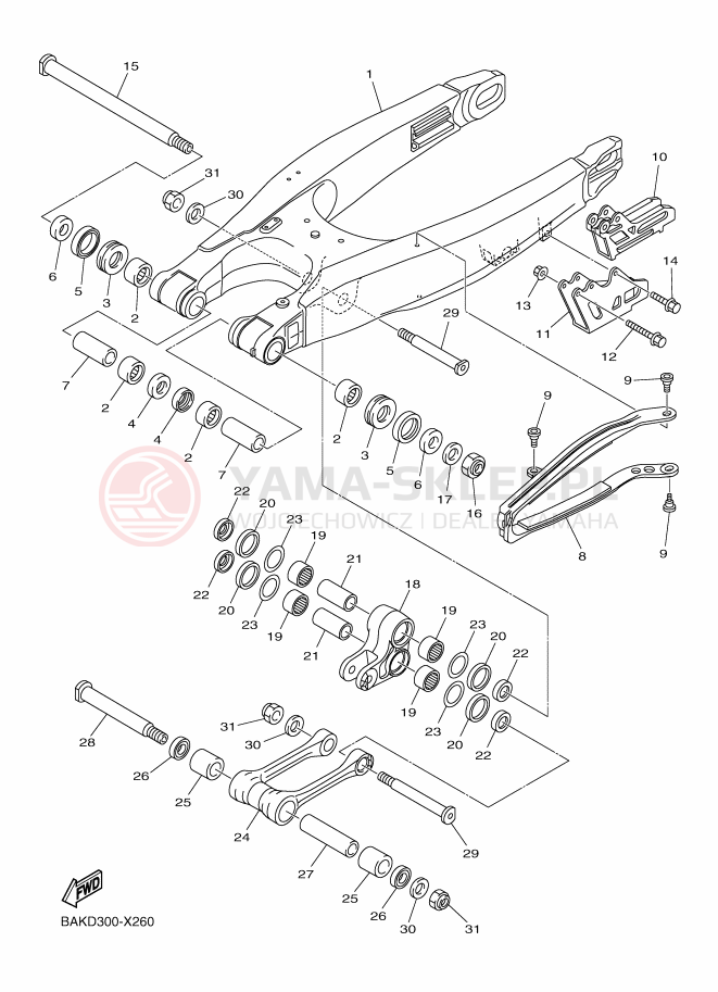 Schemat "wahacz" do Yamaha WR250F