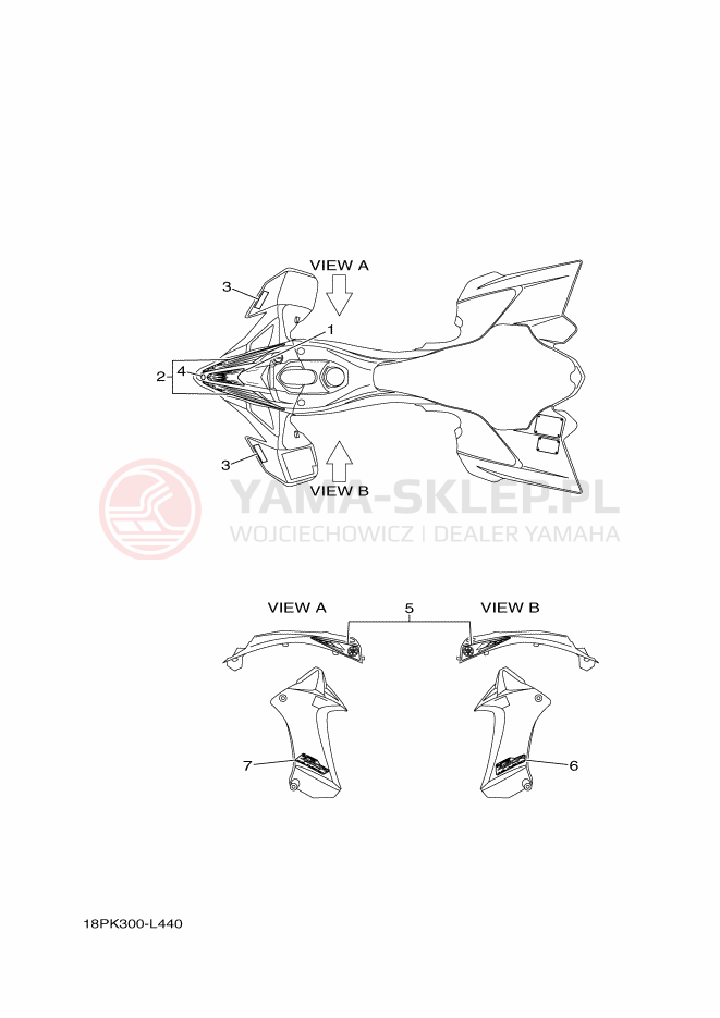 Schemat "naklejki" do Yamaha YFZ450RB