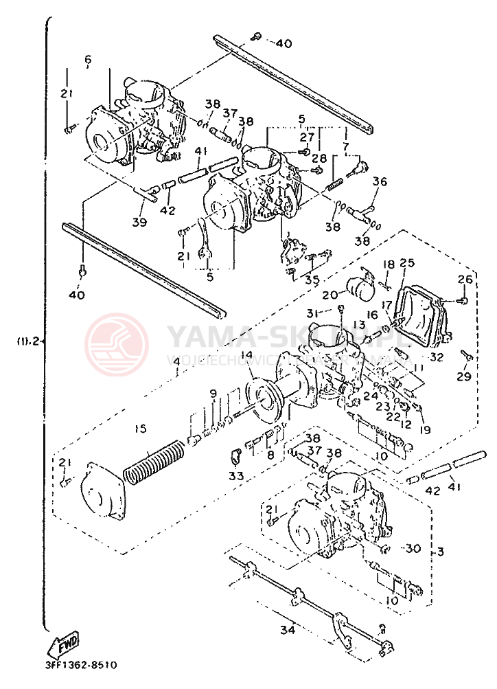 Schemat "Gaźnik" do Yamaha FZ750 GENESIS
