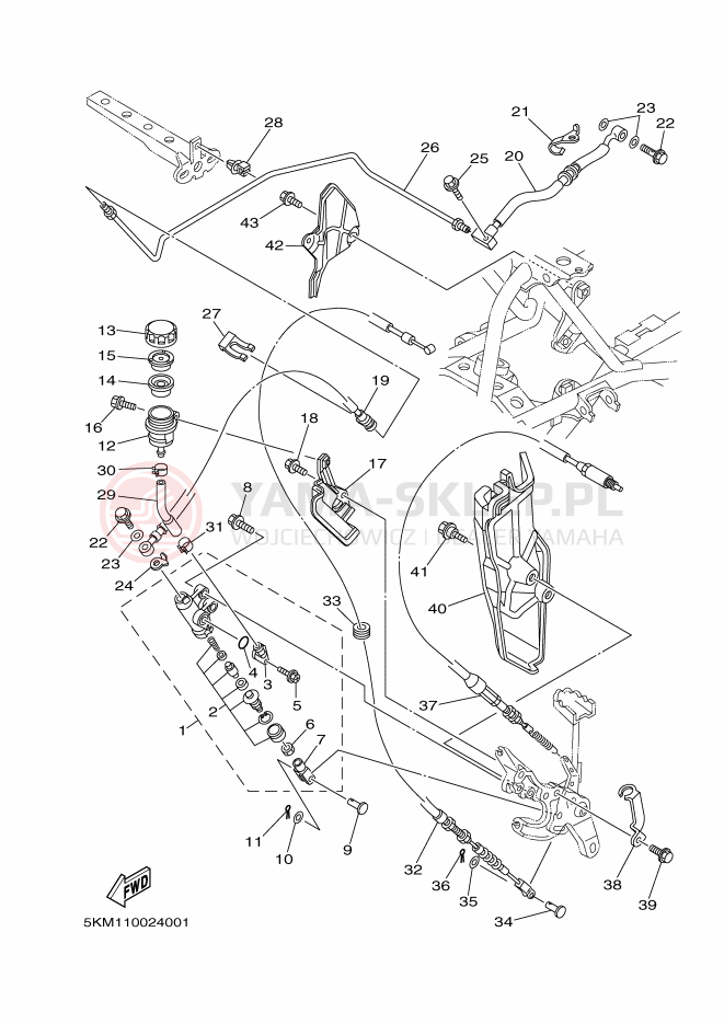 Schemat "Pompa hamulcowa tył" do Yamaha GRIZZLY