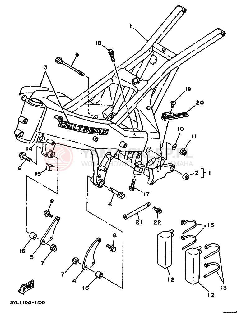 Schemat "rama" do Yamaha TZ250
