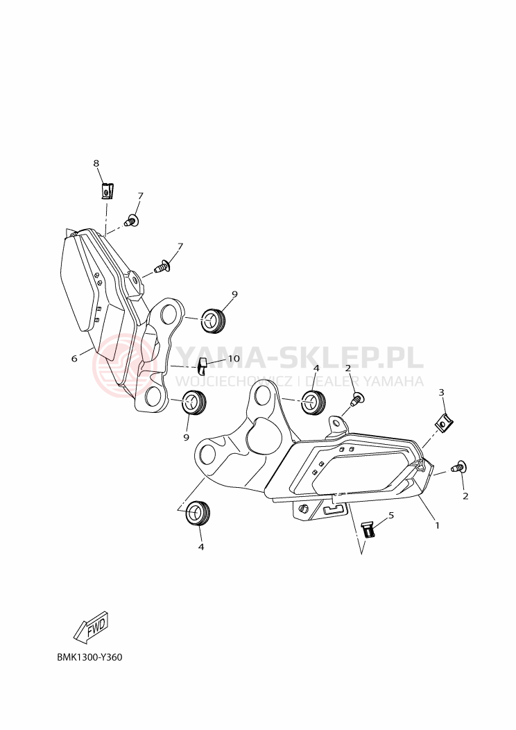 Schemat "kierunkowskazy" do Yamaha XMAX 125 TECH MAX