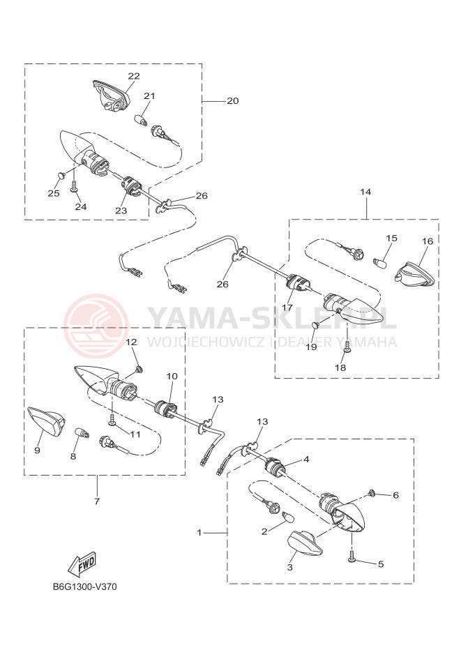 Schemat "kierunkowskazy" do Yamaha MT-125