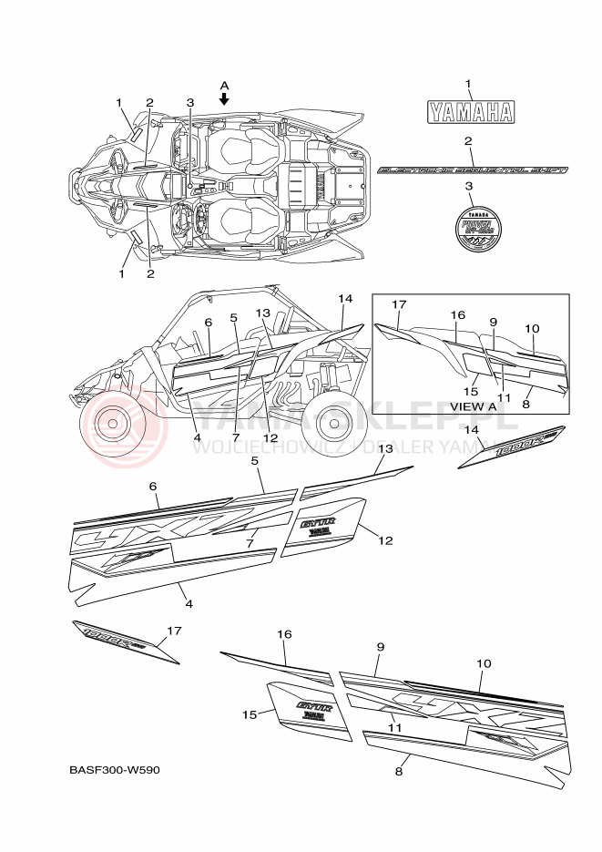 Schemat "Naklejki" do Yamaha YXZ1000R SS