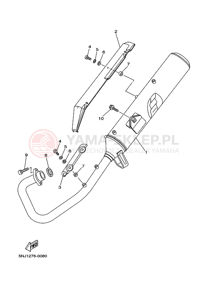 Schemat "Wydech końcowy" do Yamaha YBR125E