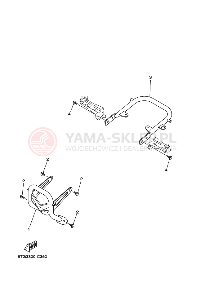 Schemat "RAMIĘ STERUJĄCE" do Yamaha YFZ450S