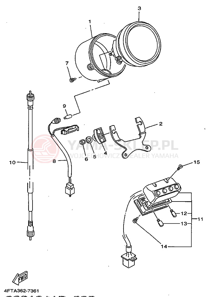 Schemat "licznik" do Yamaha XV535 VIRAGO