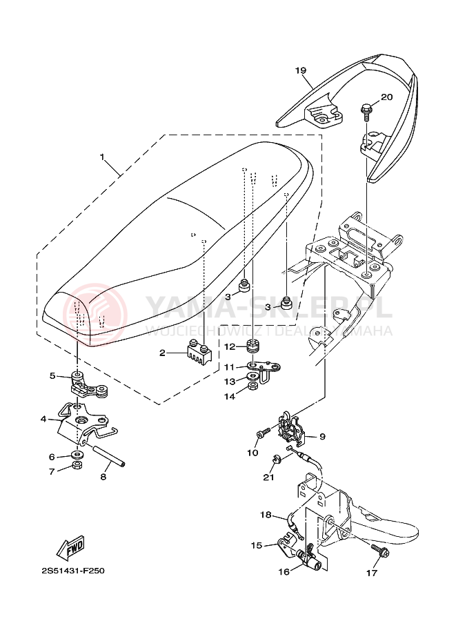 Schemat "siedzenie" do Yamaha CRYPTON X