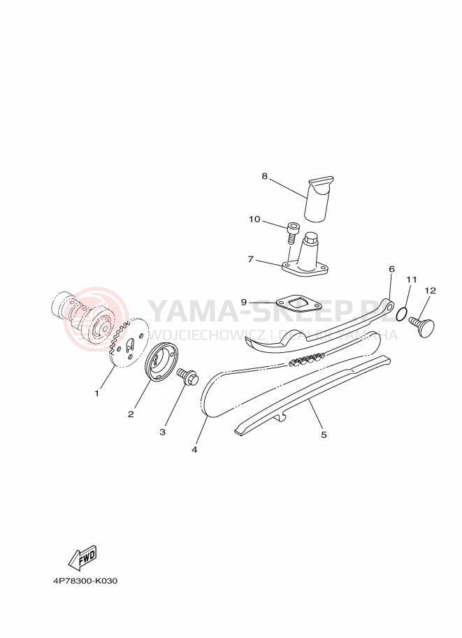 Schemat "Wałek rozrządu" do Yamaha XC125E