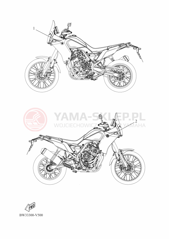 Schemat "naklejki" do Yamaha TENERE 700 POLICE