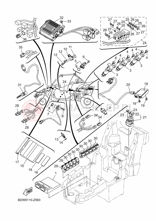 Schemat "układ elektryczny" do Yamaha YXZ1000R SS