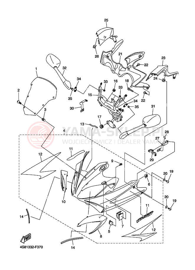 Schemat "Obudowa silnika" do Yamaha FZ6-SHG FAZER