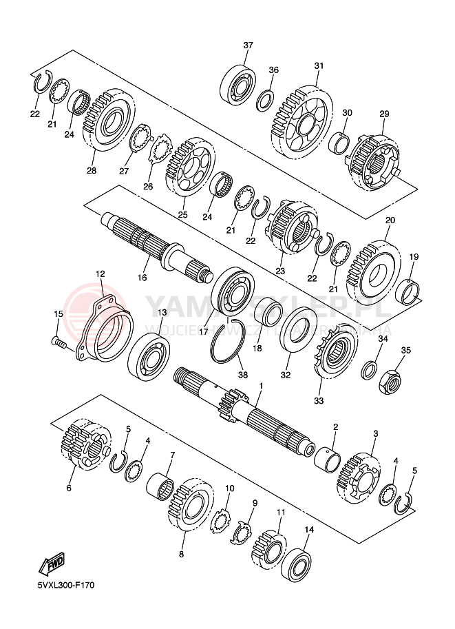 Schemat "Skrzynia biegów " do Yamaha FZ6-S FAZER