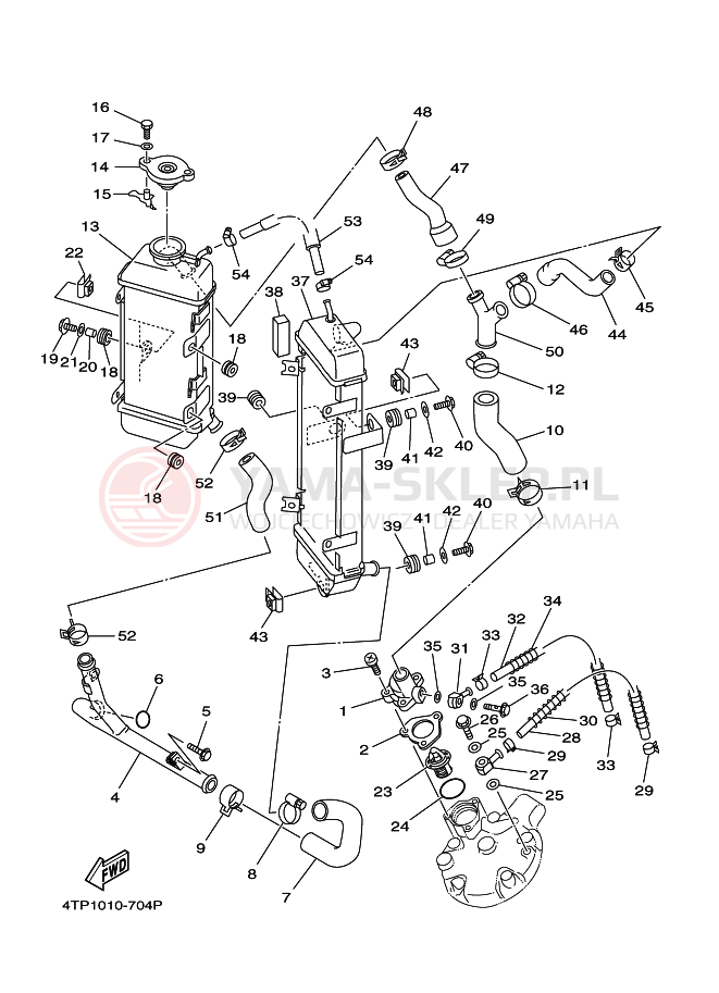 Schemat "Układ chlodzenia" do Yamaha DT230 LANZA