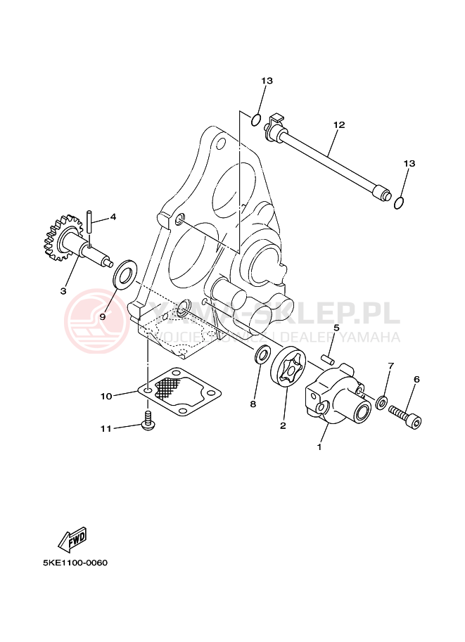 Schemat "Pompa olejowa" do Yamaha TZ250