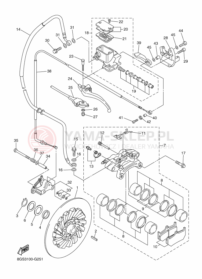 Schemat "hamulec" do Yamaha VK PROFESSIONAL II EPS