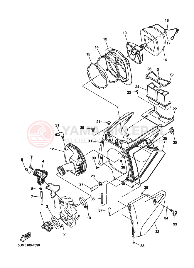Schemat "Wtrysk paliwa" do Yamaha WR250F
