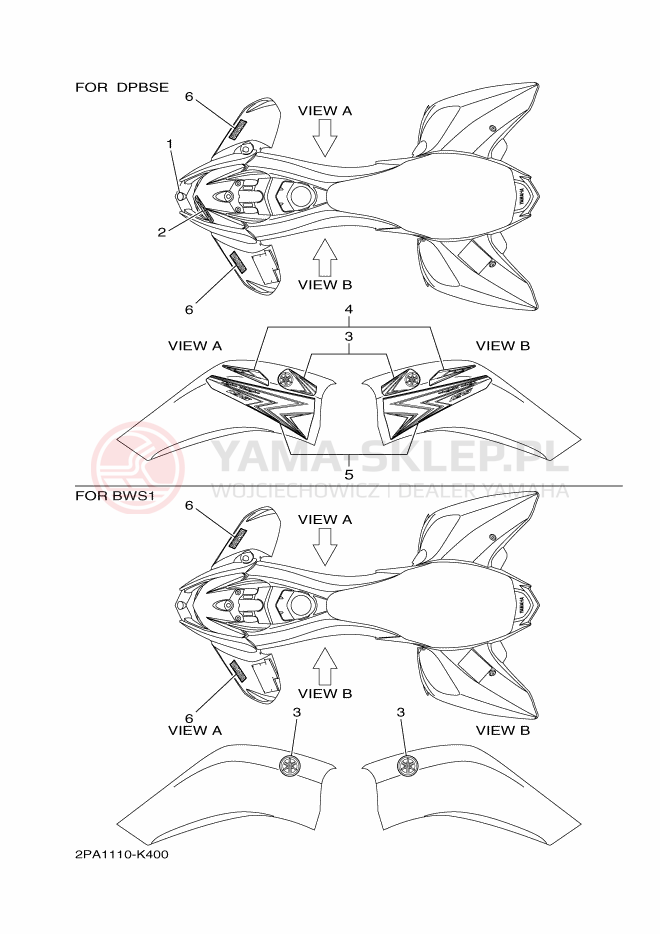 Schemat "naklejki" do Yamaha RAPTOR 125