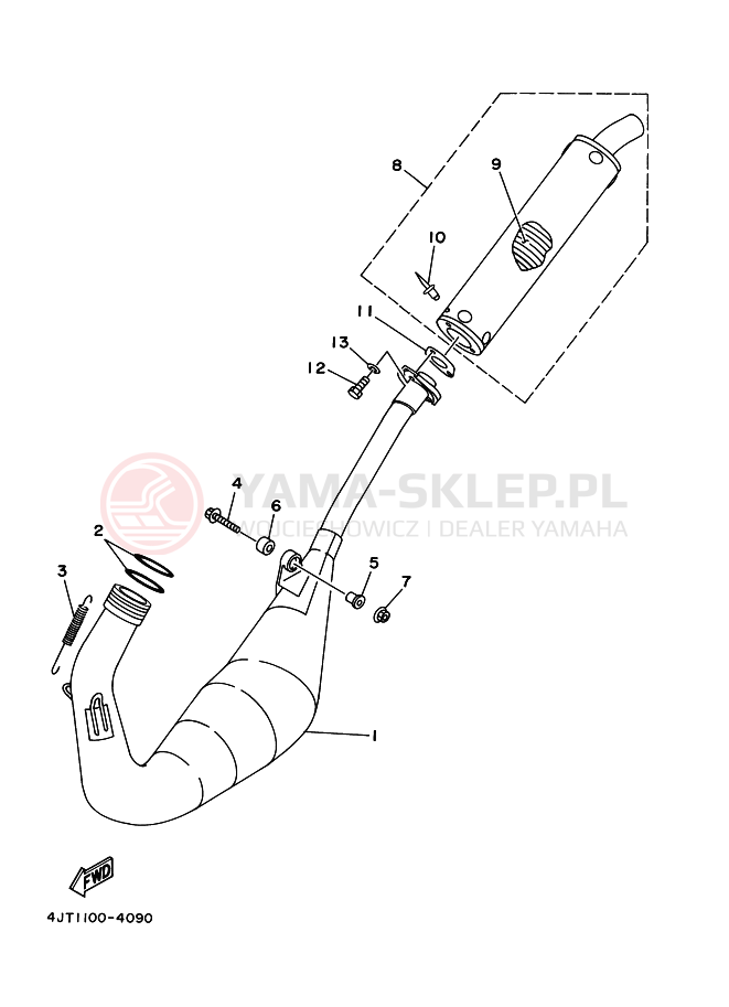 Schemat "Wydech końcowy" do Yamaha TZ125