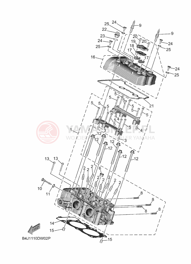 Schemat "cylinder" do Yamaha YXE1000EW
