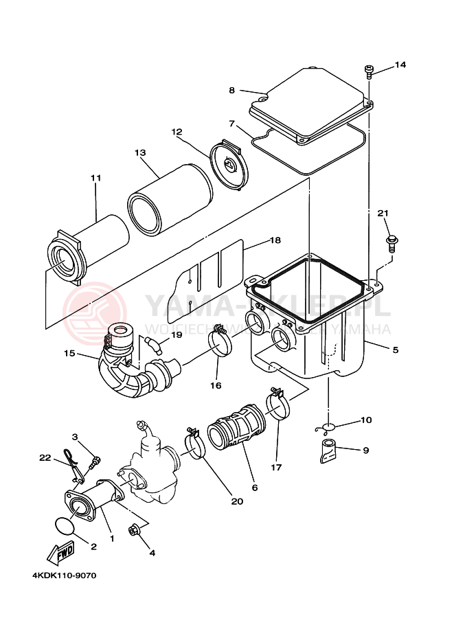 Schemat "Wtrysk paliwa" do Yamaha YFB250FW