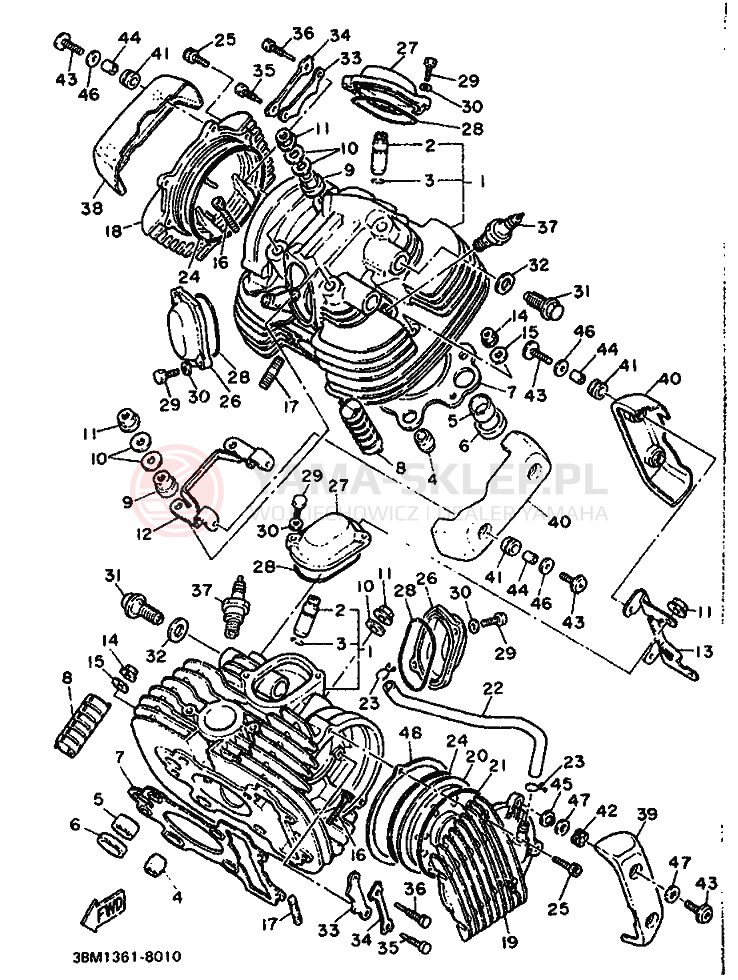 Schemat "głowica" do Yamaha XV535 VIRAGO