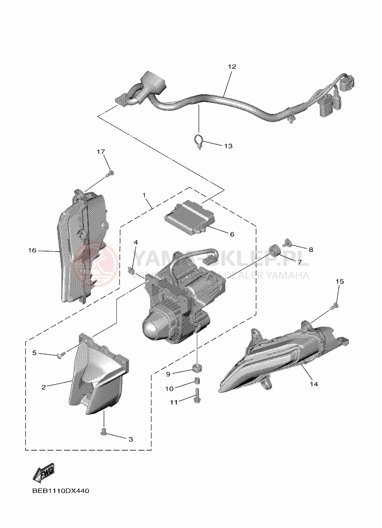 Schemat "Lampa przód" do Yamaha YZF-R7