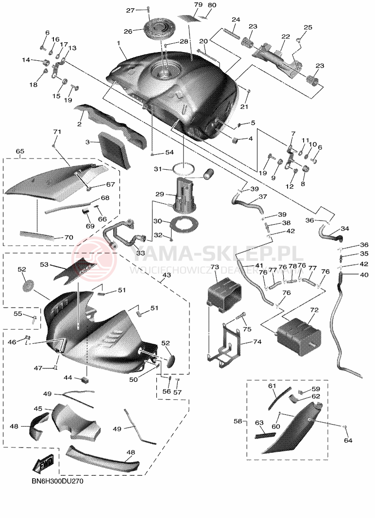 Schemat "zbiornik paliwa" do Yamaha YZF-R6