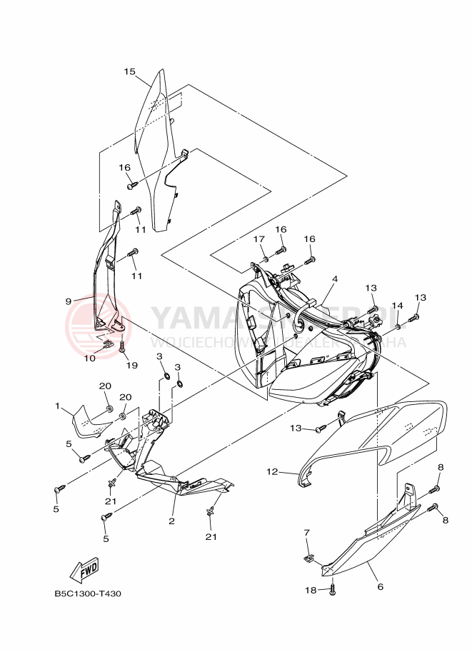 Schemat "Lampa przód" do Yamaha TRACER 900 GT