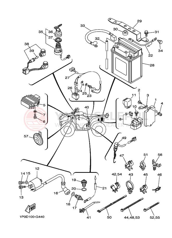 Schemat "układ elektryczny" do Yamaha BIG BEAR 250