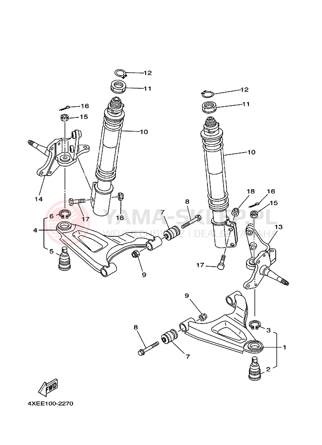 Schemat "Koło przód" do Yamaha BEAR TRACKER