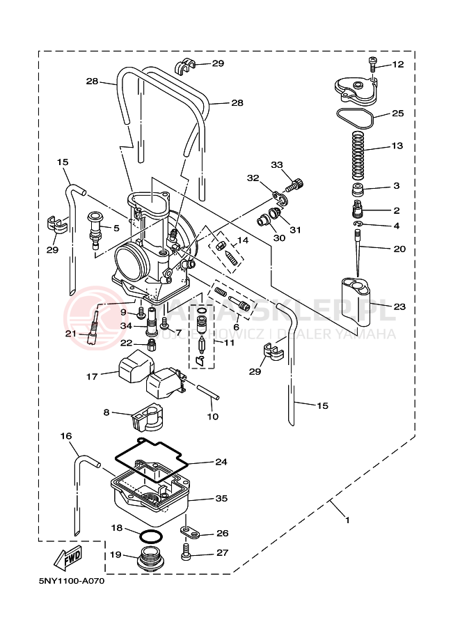 Schemat "Gaźnik" do Yamaha YZ125