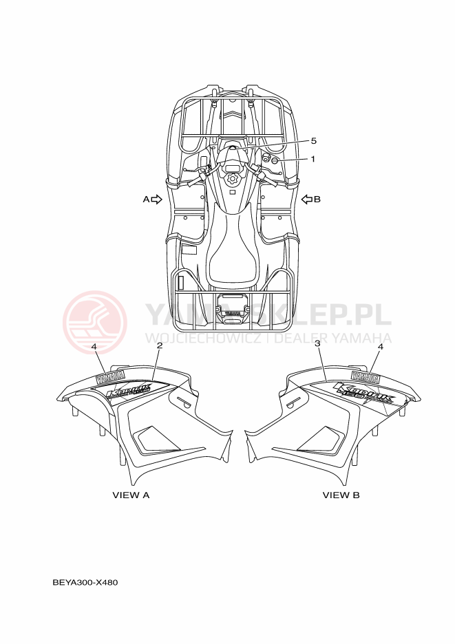 Schemat "Naklejki" do Yamaha KODIAK 450 EPS