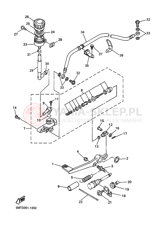 Schemat "Pompa hamulcowa tył" do Yamaha YZF-R6 R6